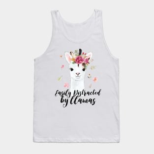 Easily Distracted By Llamas Funny Farm Girl Gifts Tank Top